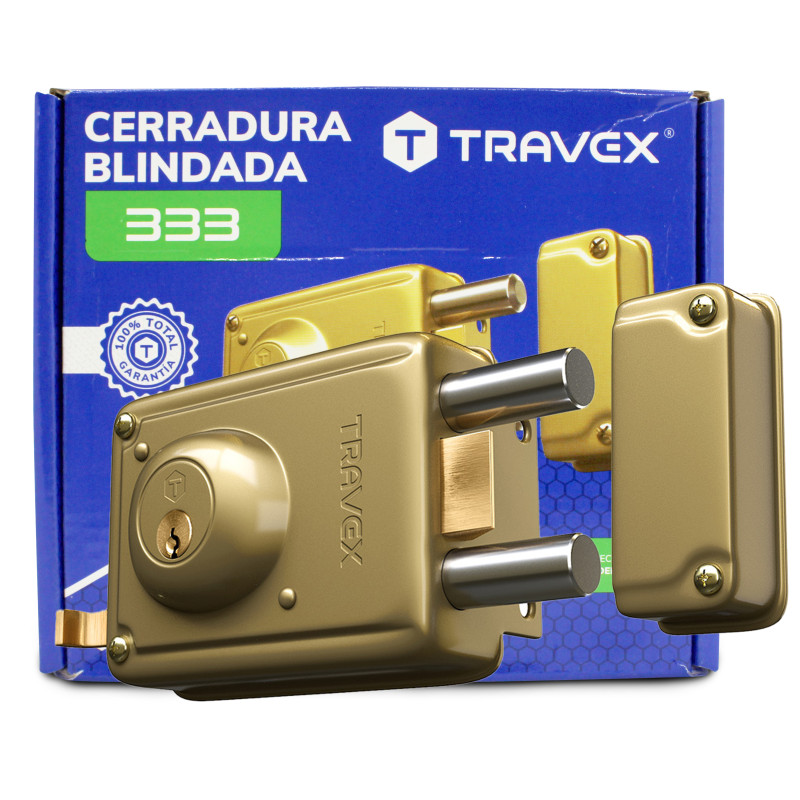 CERRADURA BLINDADA 333 PIN TRAVEX(DORADA)