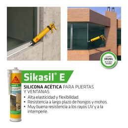 SIKASIL E SILICONA CARTUCHO ANTIHONGOS TRANSPARENTE (12U) SIKA