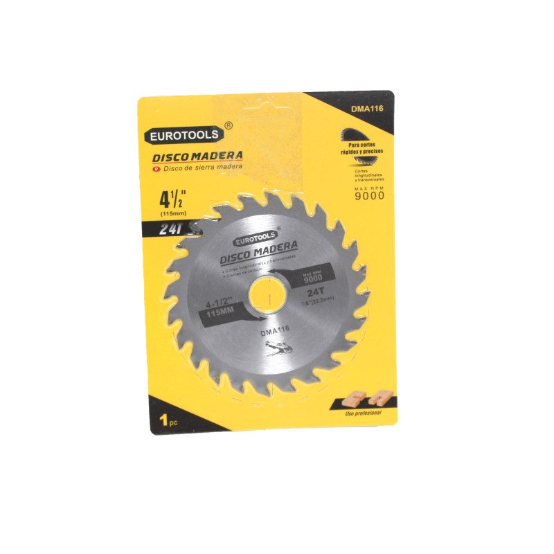 DISCO MADERA 4 1/2 X 24D EUROTOOLS (200U)