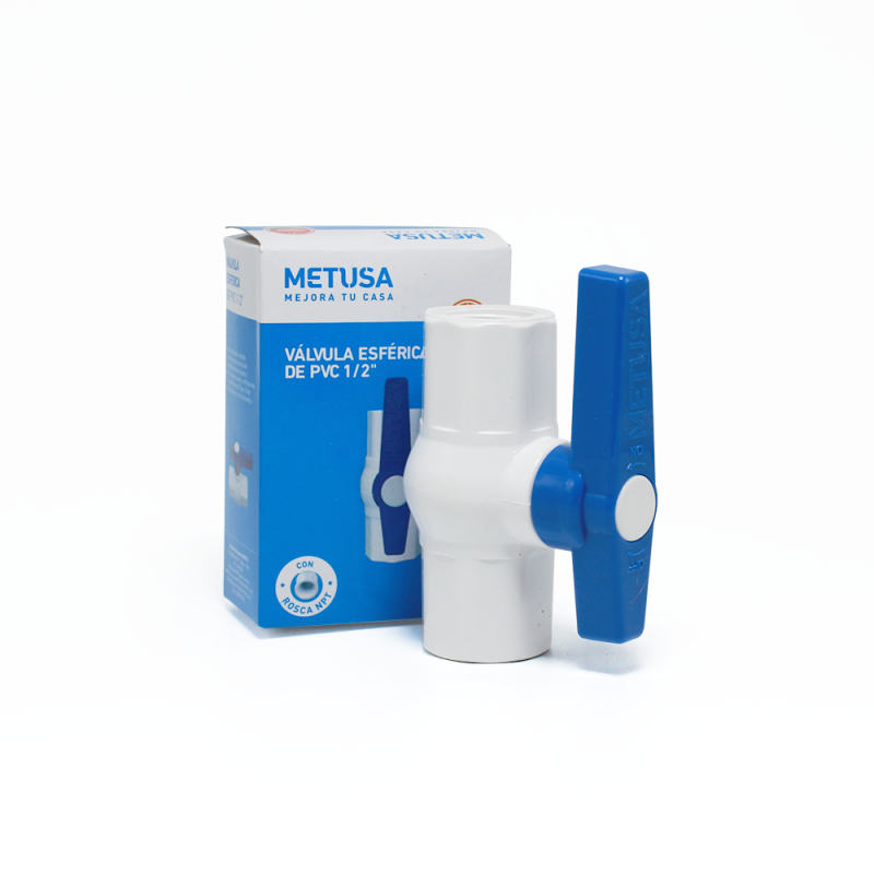 VALVULA ESFER. PVC 1/2'' METUSA C/ROSCA