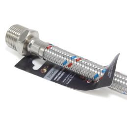 TUBO ABASTO VINILO ACERO 1/2'' X 60 CM AUTOAJUSTABLE (P30441) paq.10 - ECKOGRIF