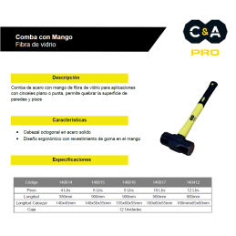 COMBA 4LBS MANGO FIBRA DE VIDRIO C&A PRO