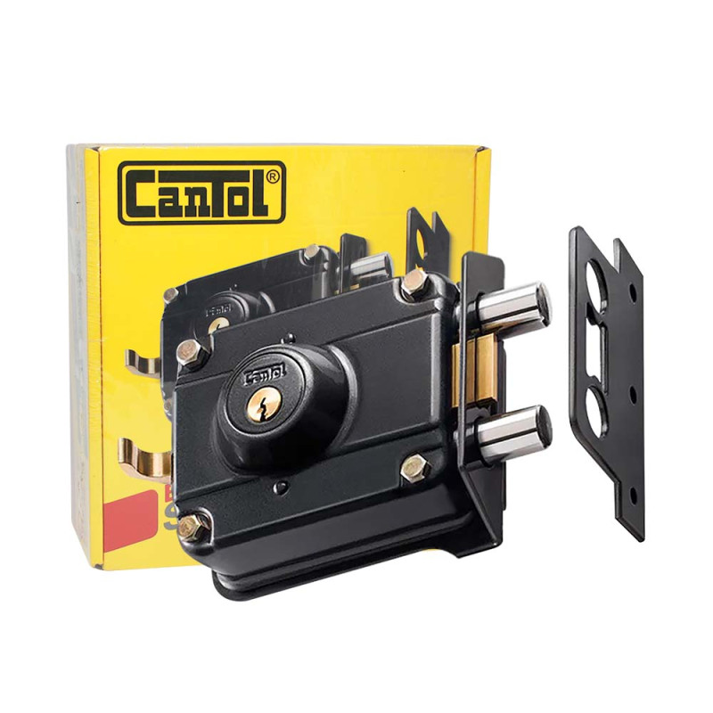CERRADURA 700 BLINDADA NEGRA 03 GOLPES - CANTOL cajx12und