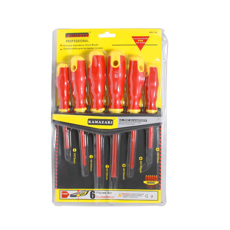 SET DESARMADOR P/ELECTRICISTA X 06 PZAS KAMAZAKI
